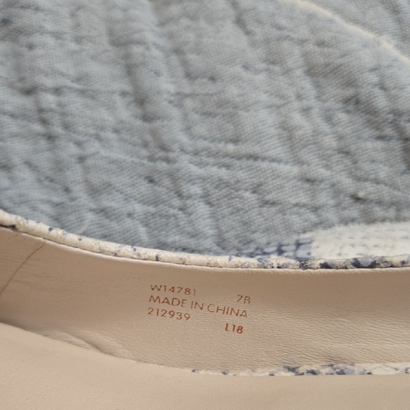 Cole Haan Cream and Gray Heels with Snakeskin Print - Picture 3 of 7